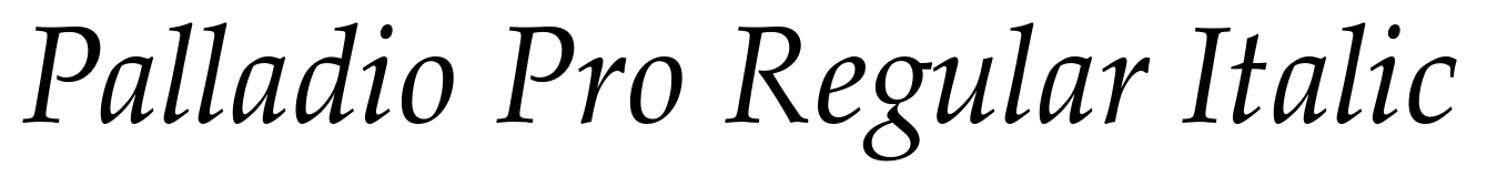 Palladio Pro Regular Italic